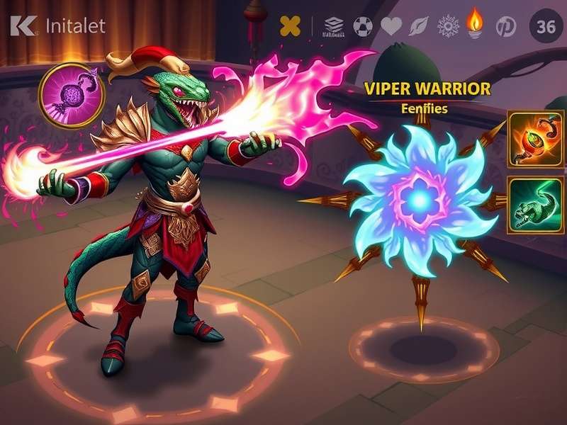 Viper Warrior game hero image showing a warrior with snake armor